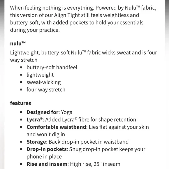 Lululemon Align High-Rise Pant with Pockets 25" Heritage 365 Camo Beige Multi- 4 - Picture 5 of 13